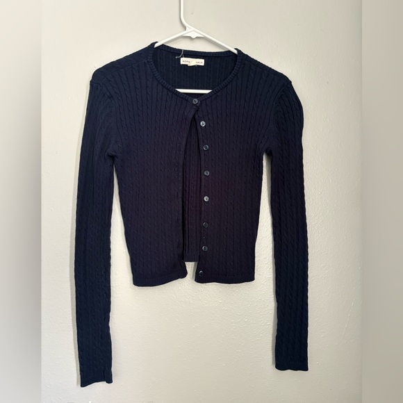 Aeropostale Sweaters - Navy Cable-Knit Button Cardigan Sweater